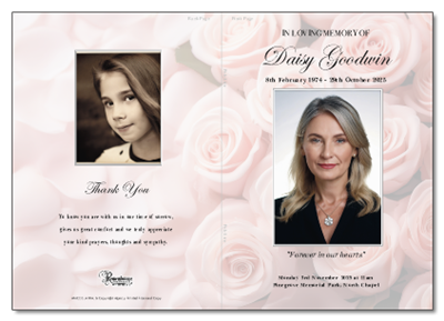 B5 Order of Service Booklet